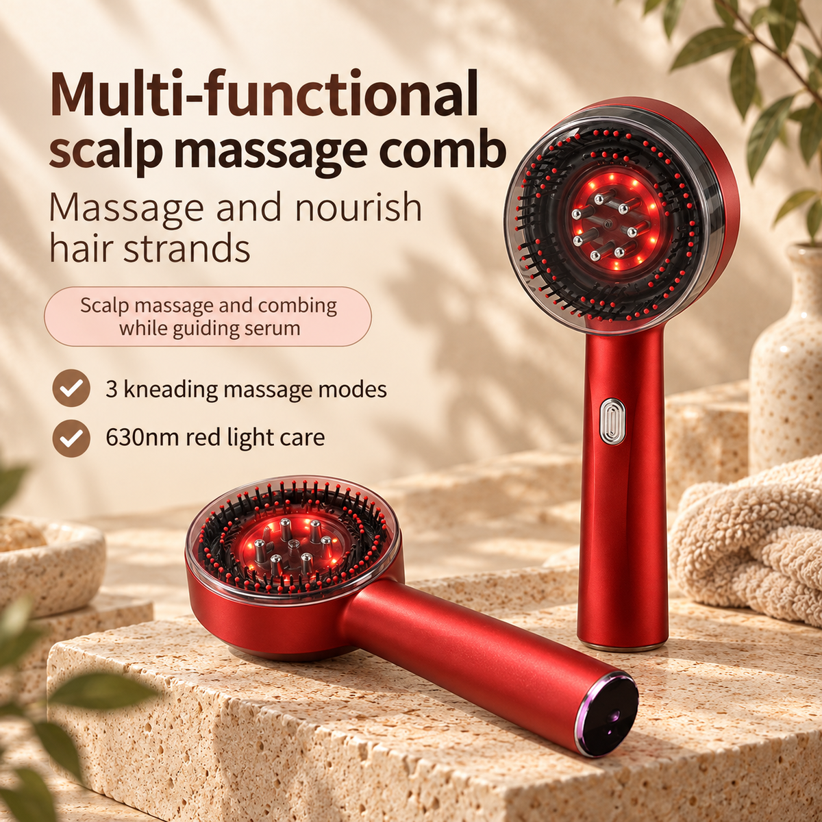 3-in-1 Red Light Scalp Care Comb