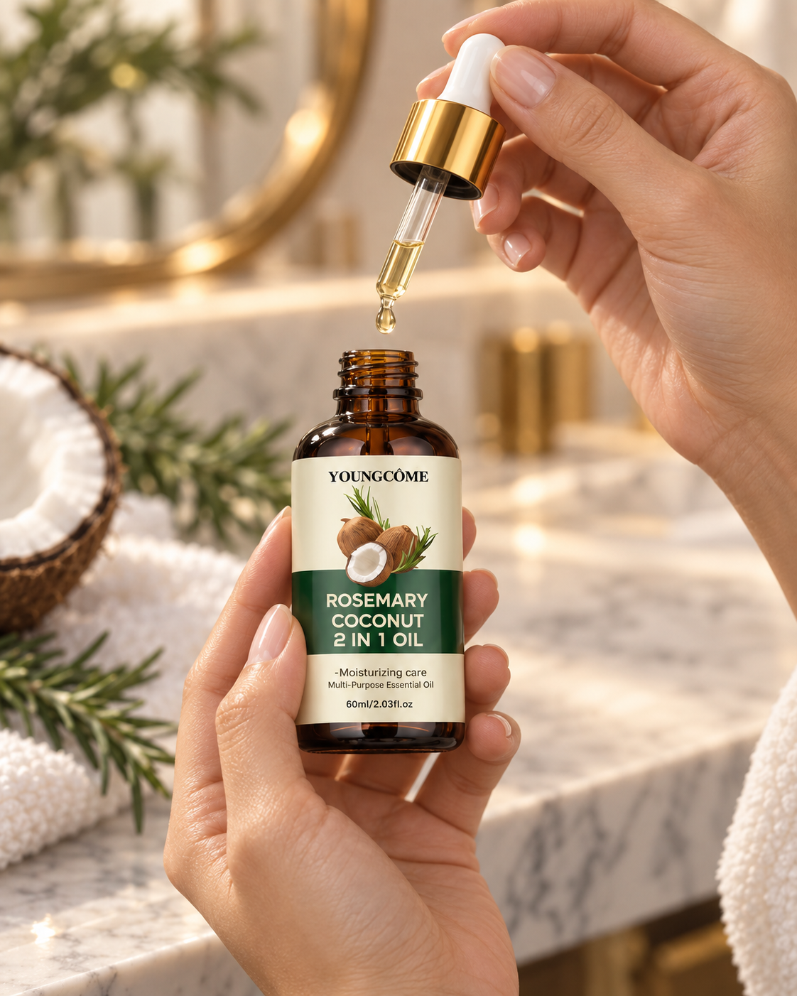 YOUNGCOME Rosemary Coconut 2-in-1 Hair Oil