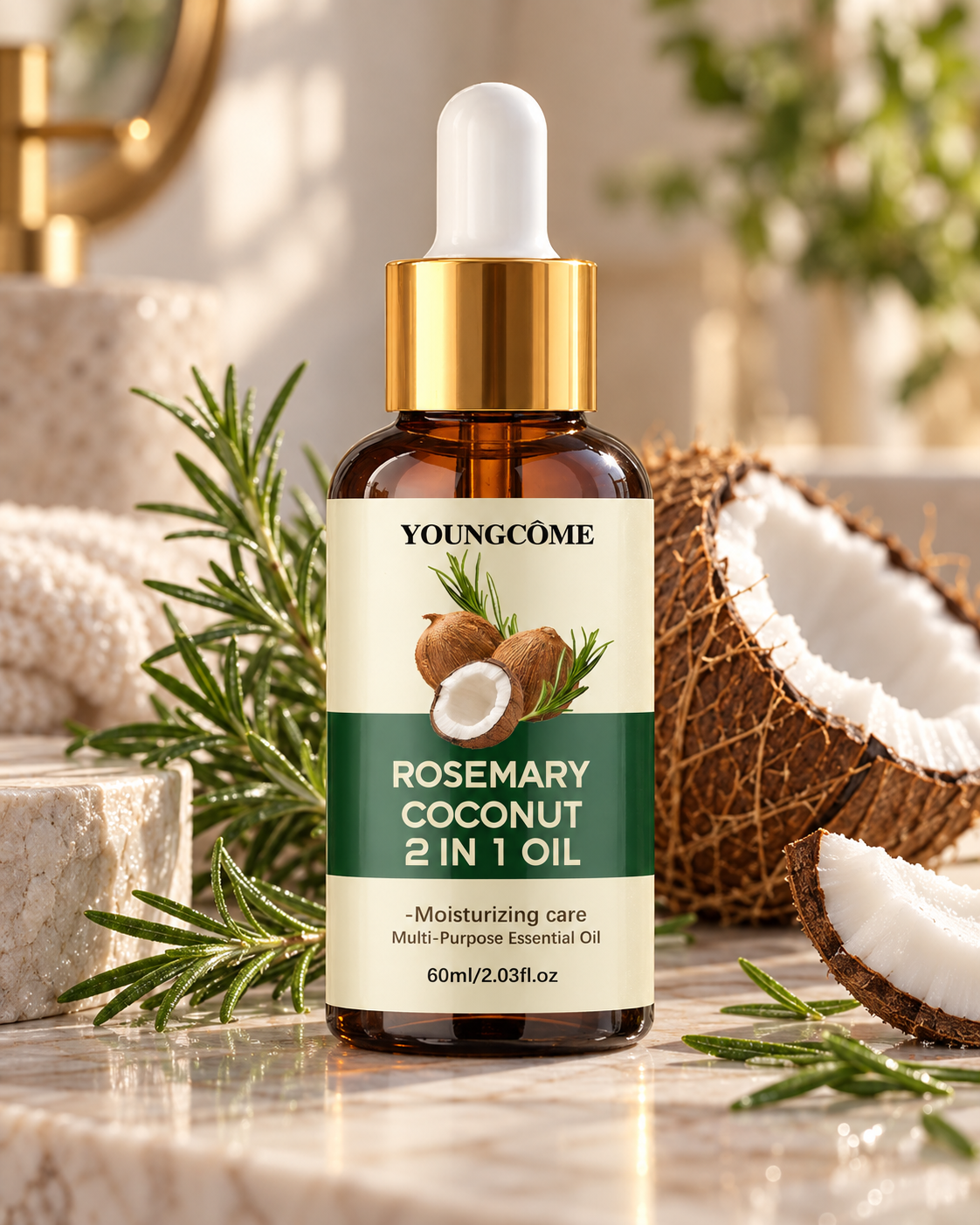 YOUNGCOME Rosemary Coconut 2-in-1 Hair Oil